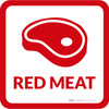 Red Meat with Icon Square - Floor Sign