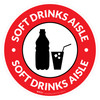 Soft Drinks Aisle with Icon Circle - Floor Sign