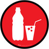 Soft Drinks Icon Circle - Floor Sign