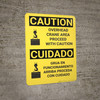 Caution: Overhead Crane Area Proceed With Caution Bilingual Spanish - Wall Sign