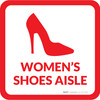 Womens Shoes with Aisle with Icon Square - Floor Sign