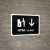 ATM With Down Arrow Black Bilingual Spanish Landscape - Wall Sign