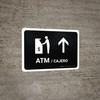 ATM With Up Arrow Black Bilingual Spanish Landscape - Wall Sign ATM With Up Arrow Black Bilingual Spanish Landscape - Wall Sign