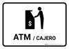 ATM White Bilingual Landscape - Wall Sign