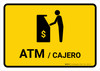 ATM Yellow Bilingual Spanish Landscape - Wall Sign ATM Yellow Bilingual Spanish Landscape - Wall Sign