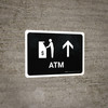 ATM With Up Arrow Black Landscape - Wall Sign ATM With Up Arrow Black Landscape - Wall Sign