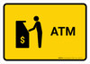 ATM Yellow Landscape - Wall Sign ATM Yellow Landscape - Wall Sign