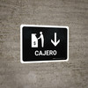 ATM With Down Arrow Black Spanish Landscape - Wall Sign