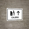 ATM With Up Arrow White Spanish Landscape - Wall Sign
