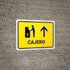 ATM With Up Arrow Yellow Spanish Landscape - Wall Sign