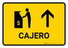 ATM With Up Arrow Yellow Spanish Landscape - Wall Sign