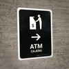 ATM With Right Arrow Black Bilingual Spanish Portrait - Wall Sign