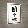 ATM With Up Arrow White Bilingual Spanish Portrait - Wall Sign ATM With Up Arrow White Bilingual Spanish Portrait - Wall Sign