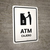 ATM White Bilingual Spanish Portrait - Wall Sign ATM White Bilingual Spanish Portrait - Wall Sign