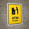 ATM Yellow Bilingual Spanish Portrait - Wall Sign ATM Yellow Bilingual Spanish Portrait - Wall Sign