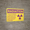 Caution: Radiation Precautions In Pregnancy - Wall Sign Caution: Radiation Precautions In Pregnancy - Wall Sign