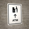 ATM With Up Arrow White Portrait - Wall Sign ATM With Up Arrow White Portrait - Wall Sign