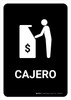 ATM Black Spanish Portrait - Wall Sign