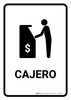 ATM White Spanish Portrait - Wall Sign ATM White Spanish Portrait - Wall Sign