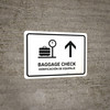 Baggage Check With Up Arrow White Bilingual Spanish Landscape - Wall Sign
