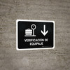 Baggage Check With Down Arrow Black Spanish Landscape - Wall Sign