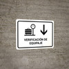 Baggage Check With Down Arrow White Spanish Landscape - Wall Sign