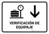 Baggage Check With Down Arrow White Spanish Landscape - Wall Sign