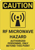Caution: RF Microwave Hazard - Wall Sign Caution: RF Microwave Hazard - Wall Sign