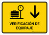 Baggage Check With Down Arrow Yellow Spanish Landscape - Wall Sign