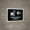 Baggage Check With Left Arrow Black Spanish Landscape - Wall Sign