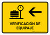 Baggage Check With Left Arrow Yellow Spanish Landscape - Wall Sign