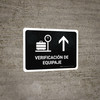 Baggage Check With Up Arrow Black Spanish Landscape - Wall Sign