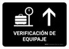 Baggage Check With Up Arrow Black Spanish Landscape - Wall Sign