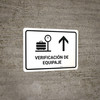 Baggage Check With Up Arrow White Spanish Landscape - Wall Sign