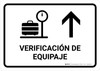 Baggage Check With Up Arrow White Spanish Landscape - Wall Sign