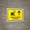 Baggage Check With Up Arrow Yellow Spanish Landscape - Wall Sign