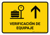 Baggage Check With Up Arrow Yellow Spanish Landscape - Wall Sign