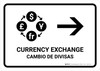 Currency Exchange With Right Arrow White Bilingual Spanish Landscape - Wall Sign Currency Exchange With Right Arrow White Bilingual Spanish Landscape - Wall Sign