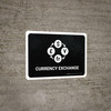 Currency Exchange Black Landscape - Wall Sign Currency Exchange Black Landscape - Wall Sign