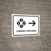 Currency Exchange With Right Arrow White Landscape - Wall Sign