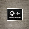 Currency Exchange With Left Arrow Black Spanish Landscape - Wall Sign Currency Exchange With Left Arrow Black Spanish Landscape - Wall Sign