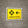 Currency Exchange With Left Arrow Yellow Spanish Landscape - Wall Sign