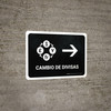 Currency Exchange With Right Arrow Black Spanish Landscape - Wall Sign