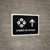 Currency Exchange With Up Arrow Black Spanish Landscape - Wall Sign