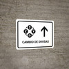 Currency Exchange With Up Arrow White Spanish Landscape - Wall Sign