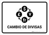 Currency Exchange White Spanish Landscape - Wall Sign Currency Exchange White Spanish Landscape - Wall Sign