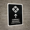 Currency Exchange With Upbarrow Black Bilingual Portrait - Wall Sign
