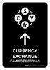 Currency Exchange With Upbarrow Black Bilingual Portrait - Wall Sign