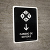 Currency Exchange With Down Arrow Black Spanish Portrait - Wall Sign