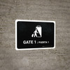 Gate 1 Black Bilingual Spanish Landscape - Wall Sign Gate 1 Black Bilingual Spanish Landscape - Wall Sign